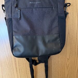 Sherpani Black Two-Texture Convertible Backpack
